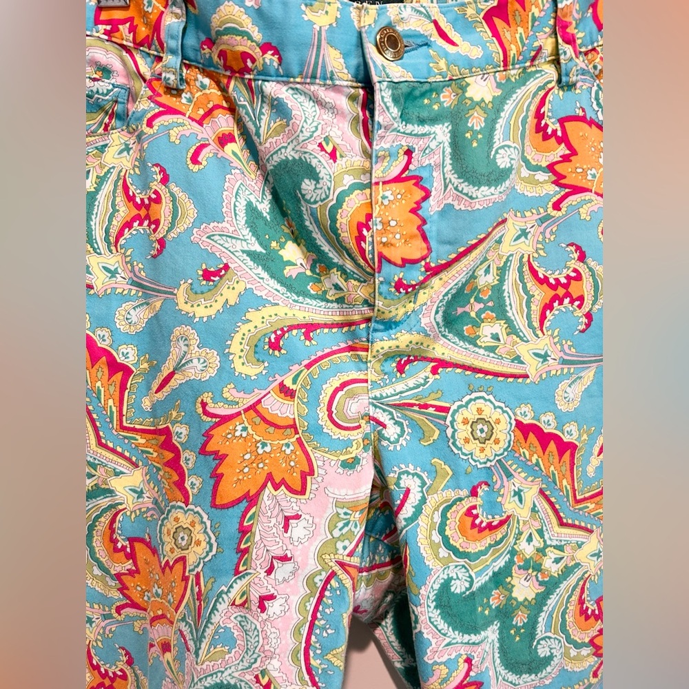 Lauren Ralph Lauren Petite Paisley Bermuda Shorts Resort Golf Coastal 14P - Picture 4 of 7